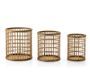 Lot de 3 paniers de rangement ronds en bois clair SIKA