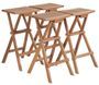 Lot de 4 tabourets de jardin pliable en bois de teck KETIA - Hauteur d'assise 75 cm