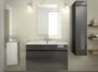 Salle de bain complète simple vasque L 80 cm - Gris anthracite verni