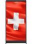 Meuble à chaussures noir rideau drapeau suisse 21 paires Shoot 58 cm