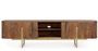 Meuble TV 4 portes 1 étagère VILAS 180 cm – Bois de manguier & pieds acier doré mat