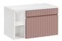Meuble de salle de bain EMBLEMATIC 80 cm – Vieux rose & blanc – Façades rainurées