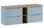 Meuble salle de bain suspendu NOVA Denim 140 cm – Élégance contemporaine et rangement intelligent