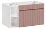 Meuble sous vasque EMBLEMATIC 80 cm – Vieux rose & blanc – Façades rainurées