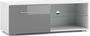 Meuble TV 1 porte blanc et gris laqué Roxel 100 cm