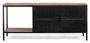 Meuble TV 2 portes acier noir et bois de manguier Rica 120 cm