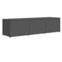 Meuble TV 3 tiroirs bois gris brillant Onic 120 cm