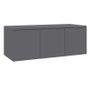 Meuble TV 3 tiroirs bois gris brillant Onic 80 cm