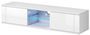 Meuble TV avec Led 2 portes blanc et blanc brillant Kozira 140 cm