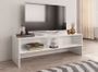 Meuble TV bois blanc brillant Thela 120 cm