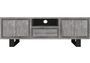 Meuble TV bois massif gris et pieds métal noir Melin L 160 cm