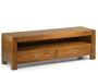 Meuble TV en bois massif de Mindy 2 tiroirs 1 niche ORKA 130 cm