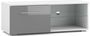 Meuble TV lumineux 1 porte blanc et gris laqué Roxel 100 cm