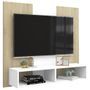 Meuble TV mural Blanc et chêne Sonoma 102x23,5x90 cm