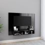 Meuble TV mural Noir brillant 120x23,5x90 cm 2