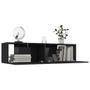 Meuble TV suspendu Noir brillant 120x30x30 cm