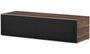 Meuble TV tissu acoustique noir et bois foncé Washington 120 cm