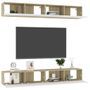 Meubles TV 4 pcs Blanc et chêne sonoma 100x30x30 cm