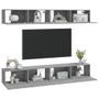 Meubles TV muraux 4 pcs Sonoma gris 100x30x30 cm