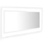 Miroir à LED de bain Blanc brillant 100x8,5x37 cm