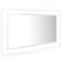 Miroir à LED de bain Blanc brillant 90x8,5x37 cm