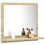 Miroir de salle de bain Blanc et chêne sonoma 40x10,5x37 cm