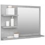 Miroir de salle de bain Gris béton 60x10,5x45 cm
