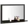 Miroir de salle de bain Noir brillant 60x10,5x37 cm