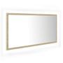 Miroir LED de salle de bain Chêne sonoma 90x8,5x37 cm