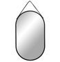 Miroir mural oval en métal noir TRAPANI – L 35 x H 60 cm