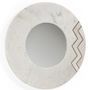 Miroir mural rond en marbre blanc SANY – Ø 71 cm