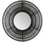 Miroir mural rond en osier noir GALY – Ø 70 cm