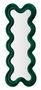 Miroir mural velours vert avec cadre en bois Judi