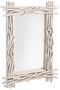 Miroir rectangle en branches teck blanc Sary L 90 cm