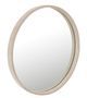 Miroir rond en cuir beige Apolo D 40.5 cm