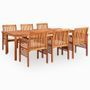 Mobilier à dîner d'extérieur 7 pcs et coussins Acacia solide 2