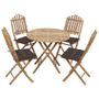 Mobilier à dîner d'extérieur pliable 5 pcs avec coussins Bambou 8