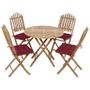 Mobilier à dîner d'extérieur pliable 5 pcs avec coussins Bambou 3