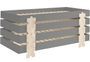 Pack de 4 lits empilables pin massif gris et bois clair Valentino 90x200 cm