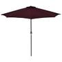 Parasol de balcon mât en aluminium Bordeaux 270x135x245 cm Demi