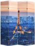 Paravent décoratif imprimé 4 volets bois et tissu K.Paris