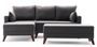 Petit canapé convertible d'angle droit avec pouf tissu gris foncé Kandy 205 cm 2