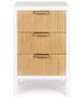 Petit meuble de rangement 3 tiroirs CHARLEY – Blanc & naturel