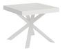 Petit table carrée extensible 90x90 à 194 cm blanche Karzy