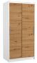 Petite armoire de chambre à coucher blanche 2 portes coulissantes bois artisan Kilane 100 cm