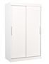 Petite armoire de chambre blanche avec 2 portes coulissantes Keria 120 cm