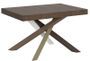 Petite table à manger design marron et pieds entrelacés 4 couleurs 130 cm Artemis