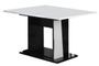 Petite table à manger extensible bois blanc et noir vernis laqué brillant Bilia 140 à 180 cm