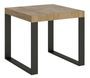 Petite table carrée extensible 90 à 246 cm chêne clair et pieds métal anthracite Tiroz