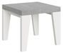 Petite table carrée extensible bois blanc et gris 90 à 246 cm Nako